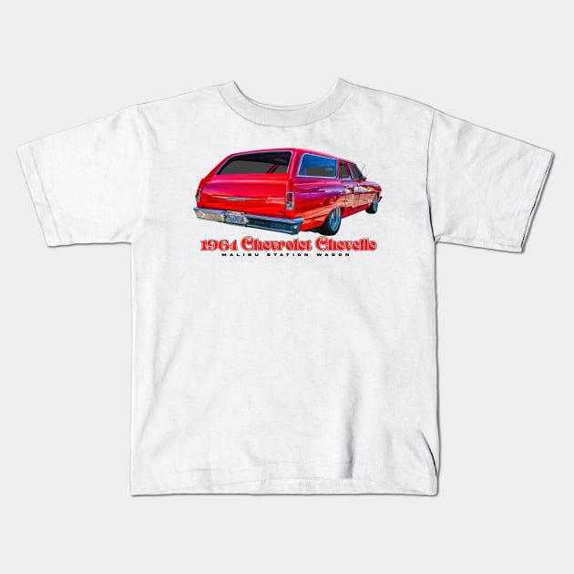 1964 Chevrolet Chevelle Malibu Station Wagon Kids T-Shirt by Gestalt Imagery